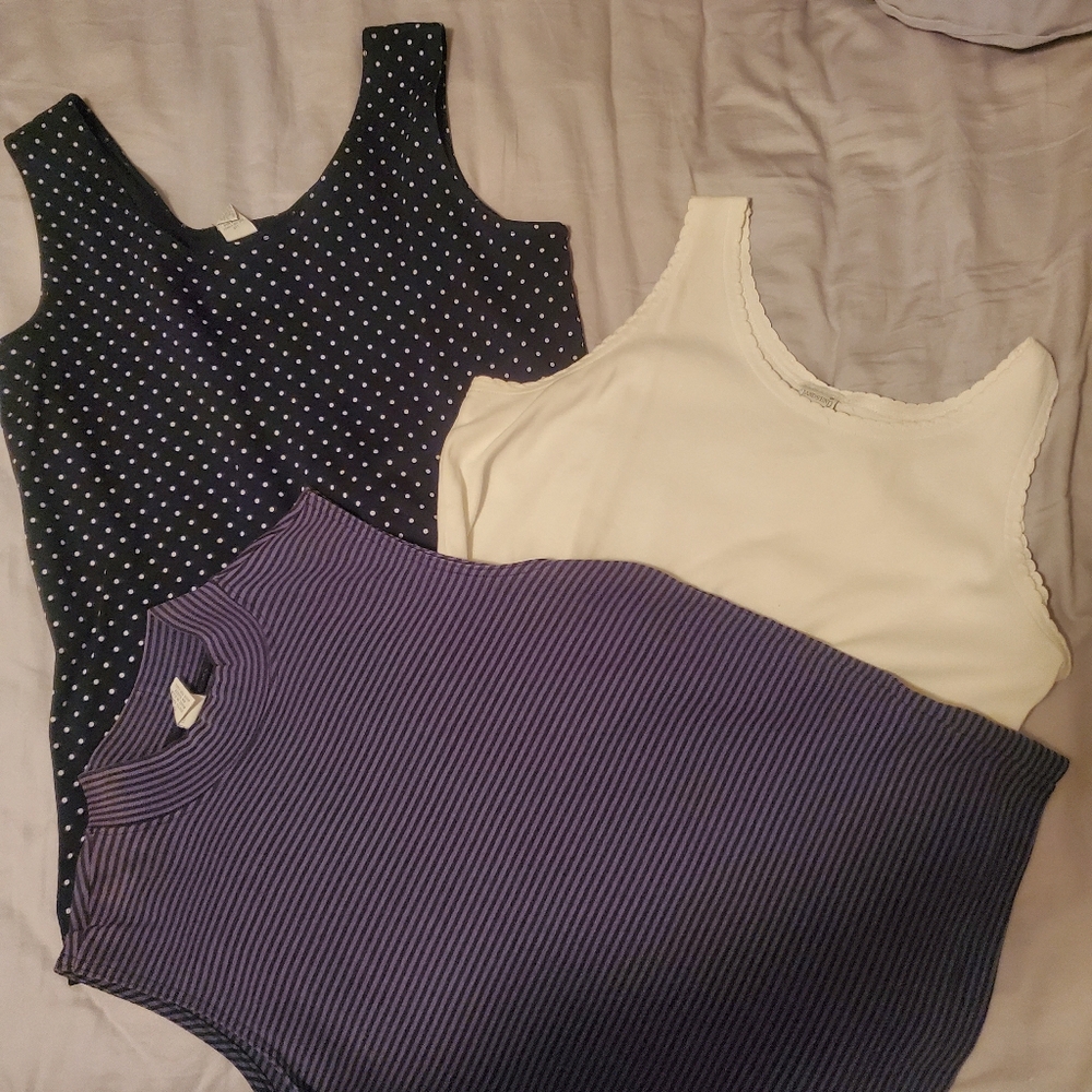 Lands End 3 Tank Sleeveless Tops Womans M